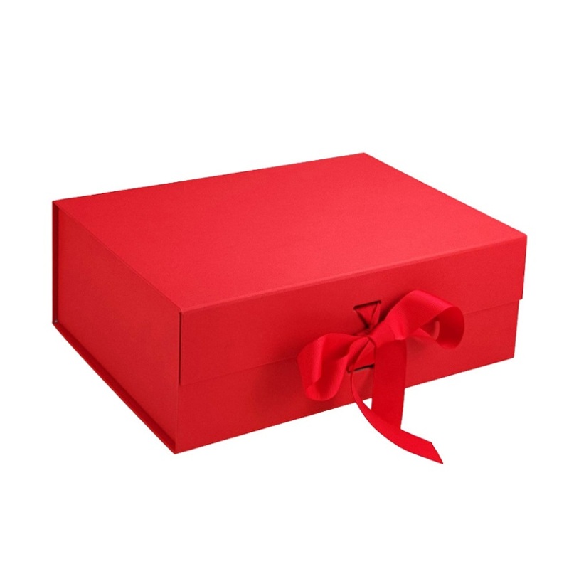 A4 Size Black Magnetic Gift Box with ribbon