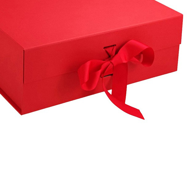 A4 Size Black Magnetic Gift Box with ribbon