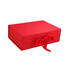A5 Size Red Magnetic Gift Box with ribbon