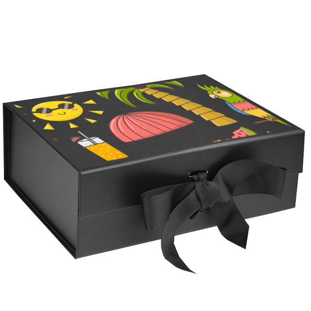 Custom logo on black magnetic gift box large, custom magnetic gift boxes