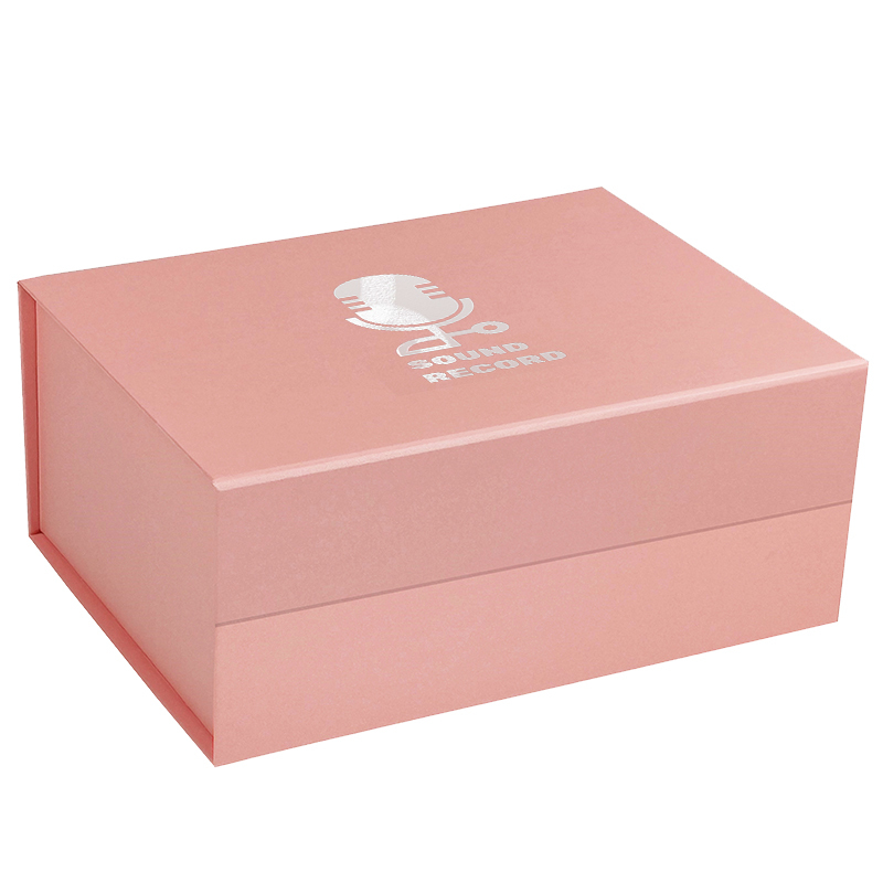 Custom logo on magnetic gift boxes pink, magnetic closure gift box wholesale