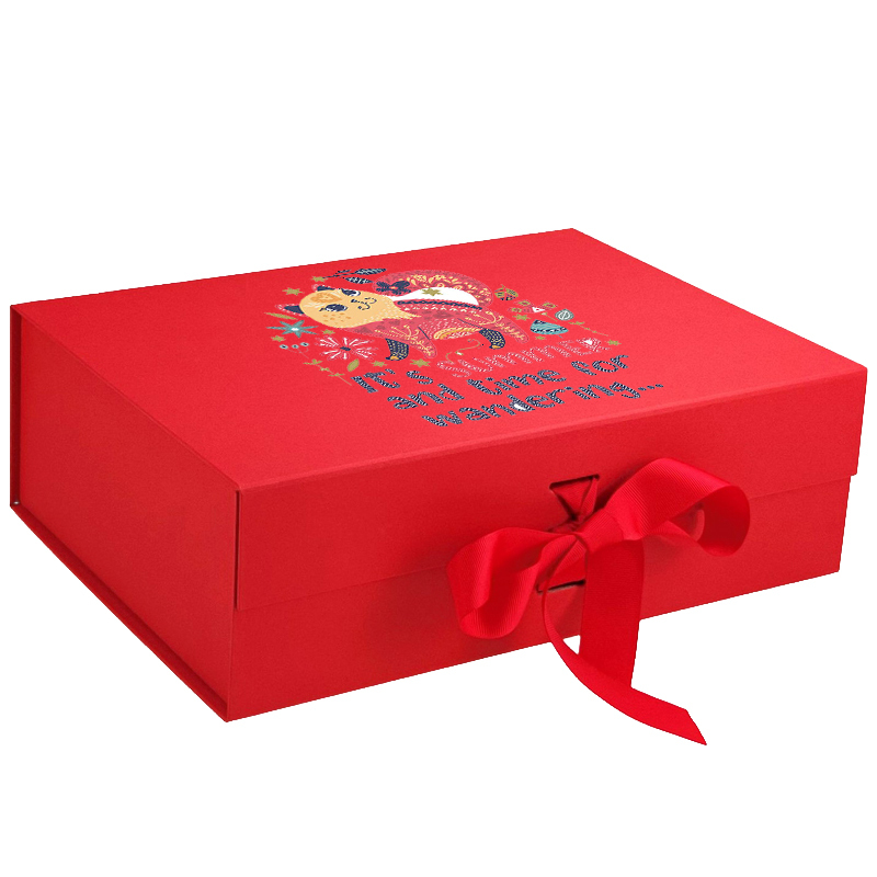 Custom logo on red magnetic gift box wholesale, magnetic gift box wholesale