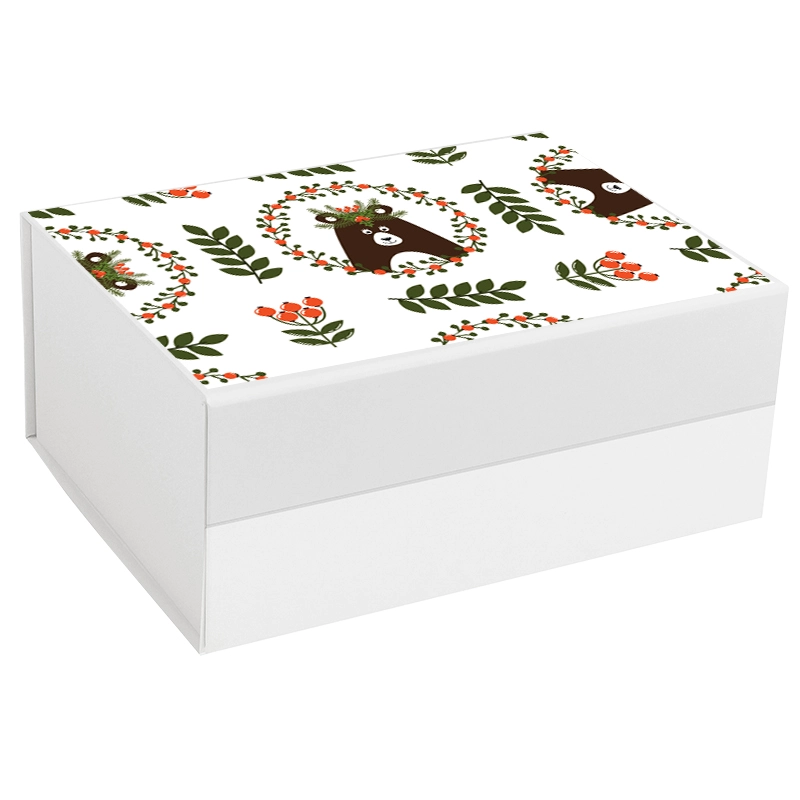 Custom logo on white magnetic gift box extra large, magnetic gift box wholesale