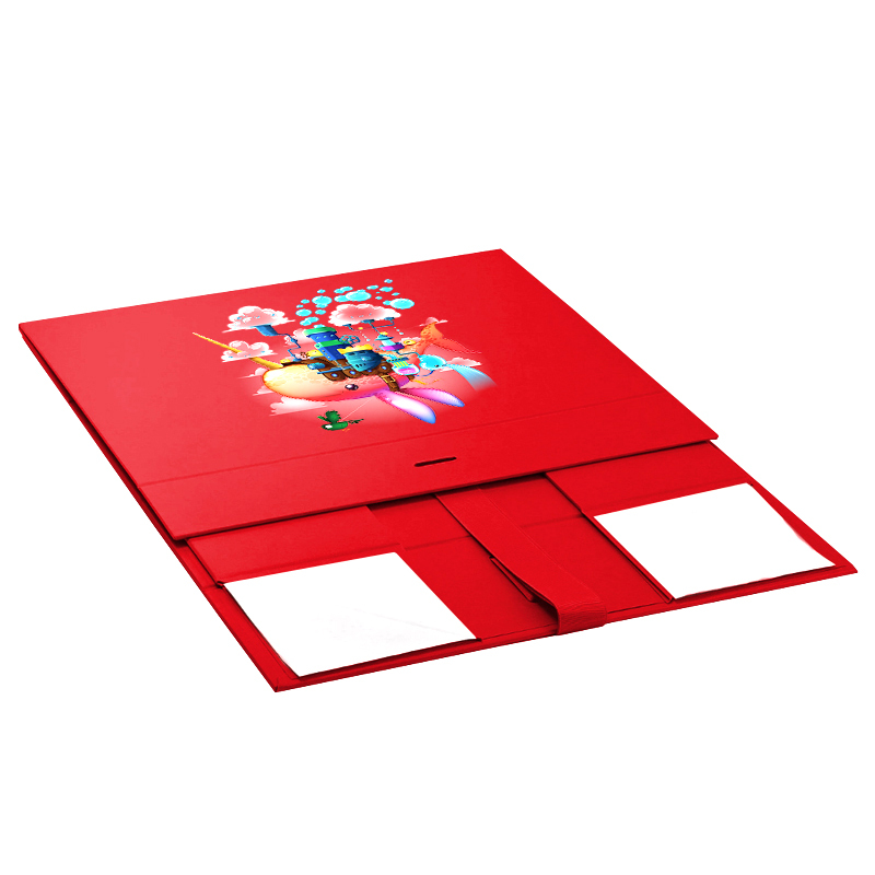 Custom logo on red magnetic gift boxes, deep magnetic gift box wholesale