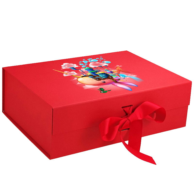 Custom logo on red magnetic gift boxes, deep magnetic gift box wholesale