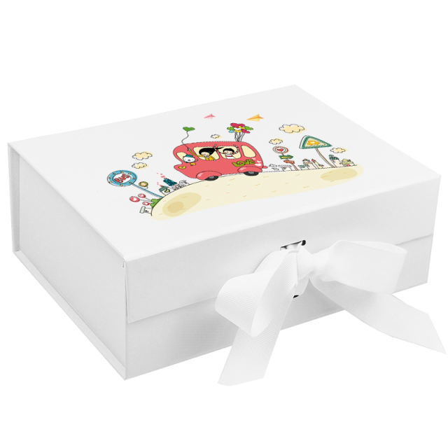 Custom logo on white magnetic gift box wholesale, white magnetic gift box extra large