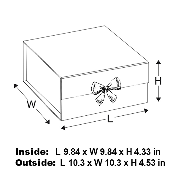 Wholesale L Square Deep White Magnetic Gift Box With Ribbon