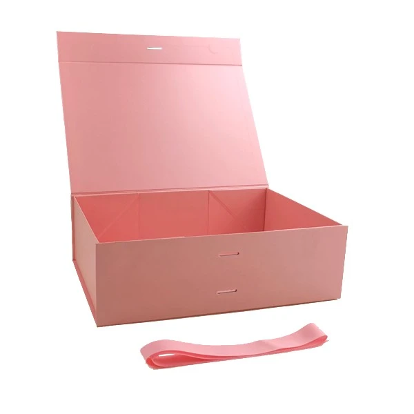 Wholesale A4 Deep Pink Magnetic Gift Box With Ribbon
