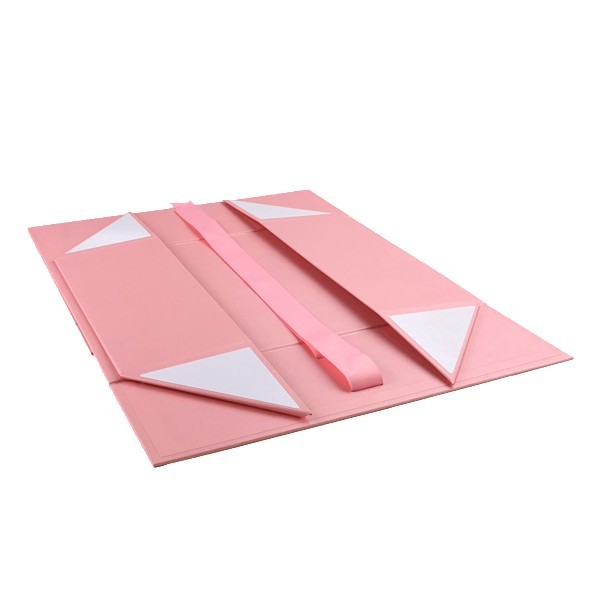 Wholesale A4 Deep Pink Magnetic Gift Box With Ribbon