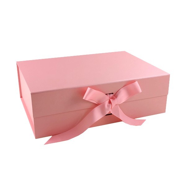 Wholesale A4 Deep Pink Magnetic Gift Box With Ribbon