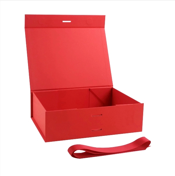 Wholesale A5 Shallow Red Magnetic Gift Box WIith Ribbon