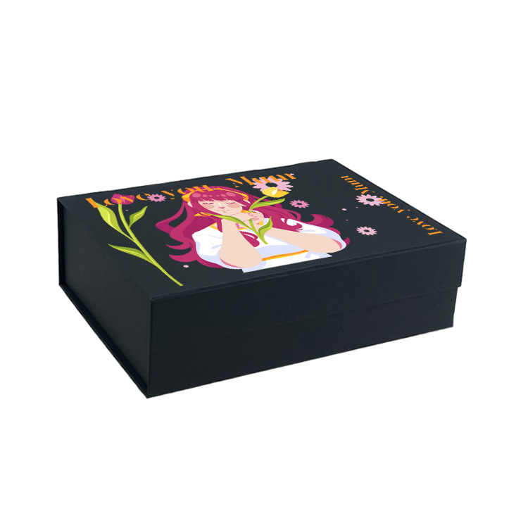 Mother's Day Wholesale A4 Deep Black Magnetic Gift Box