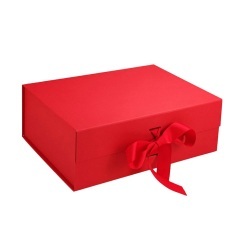 Wholesale A4 Deep Red Magnetic Gift Box With Ribbon