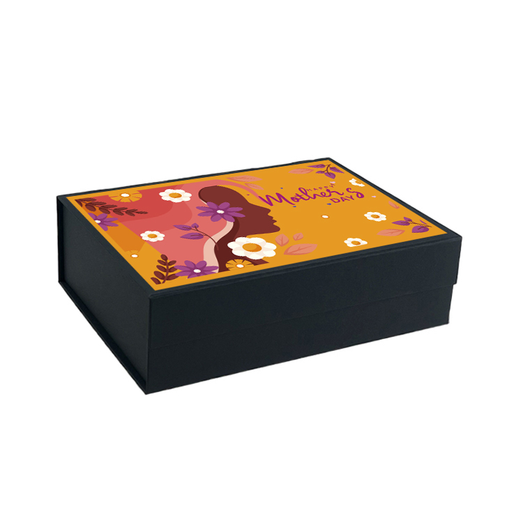 Mother's Day Wholesale A4 Deep Black Magnetic Gift Box