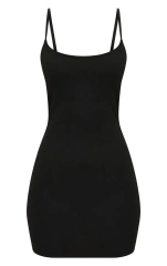 Ladies Strappy Cami Mini Bodycon Vest Tank Top Dress Plus Size Stretchy Jersey