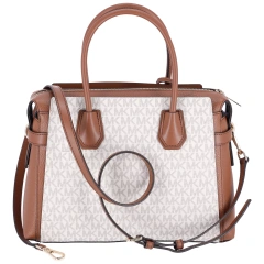 Michael Kors Mercer Medium Belt Shoulder Bag Crossbody Bag Vanilla MK Signature