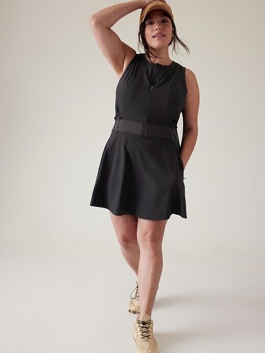 ATHLETA Venture Out Dress 10P 10 P ( Medium Petite ) Black #534785
