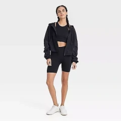 Women's Packable Windbreaker Jacket - JoyLab Black L
