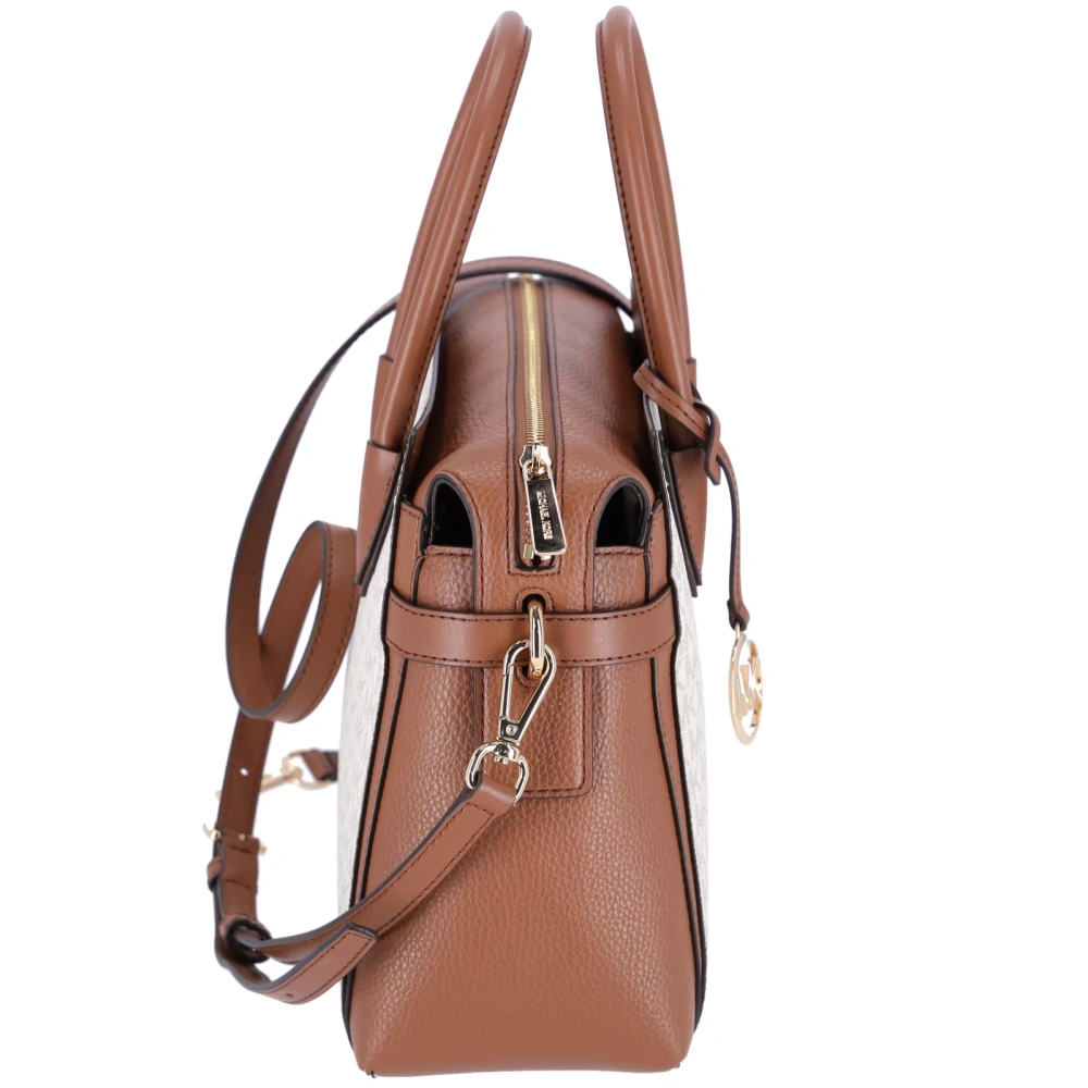 Michael Kors Mercer Medium Belt Shoulder Bag Crossbody Bag Vanilla MK Signature
