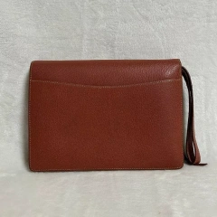 Vintage Old Celine Leather Clutch Bag Brown