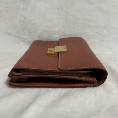 Vintage Old Celine Leather Clutch Bag Brown