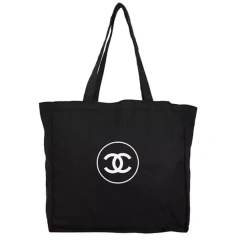 Chanel canvas tote bag novelty women's bag handbag accessories black