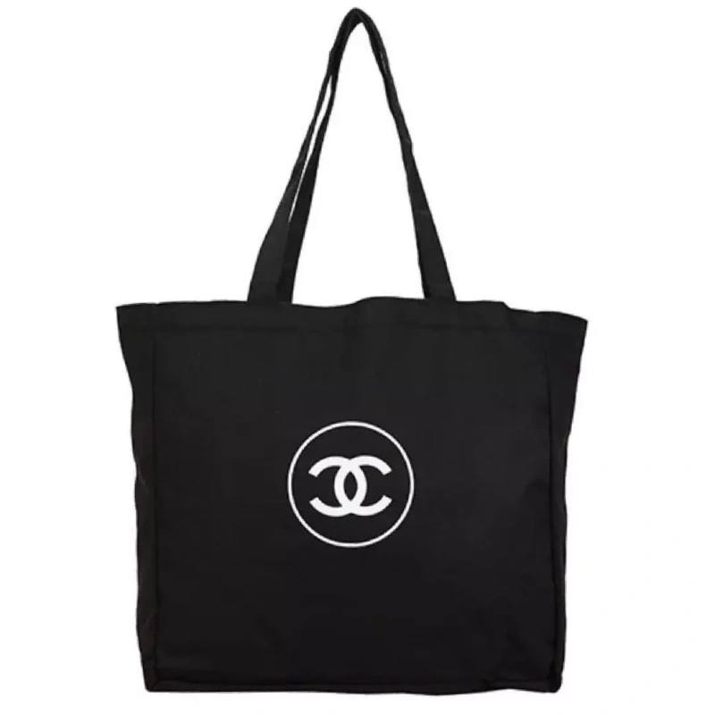 Chanel canvas tote bag novelty women's bag handbag accessories black