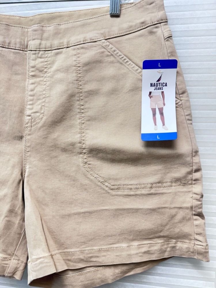 Nautica Jeans Ladies' L Pull-On Stretch Soft Chino Shorts High Rise