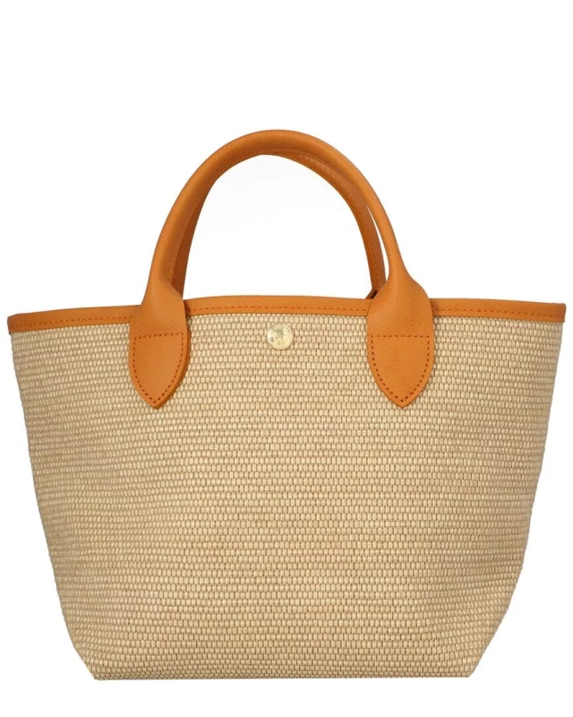 Longchamp Le Panier Pliage Small Canvas Basket Bag