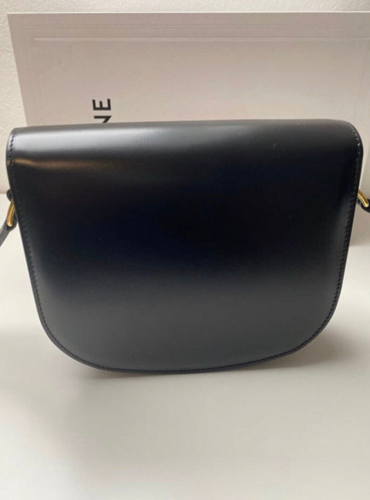 CELINE Triomphe Crossbody Teen Black Leather