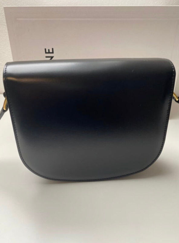 CELINE Triomphe Crossbody Teen Black Leather