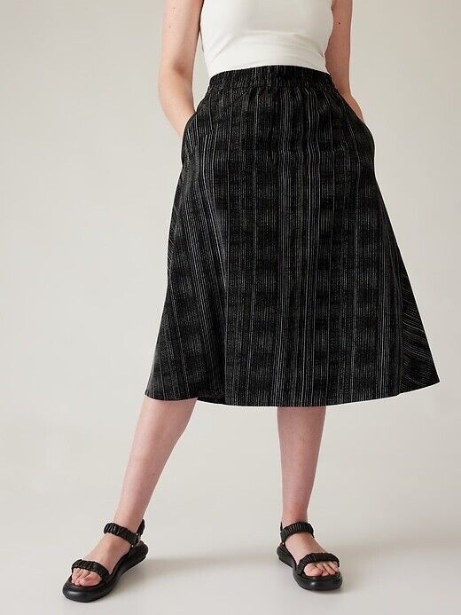 ATHLETA Arrival Skirt Women's plus size 22 Amara Stripe Black #586898