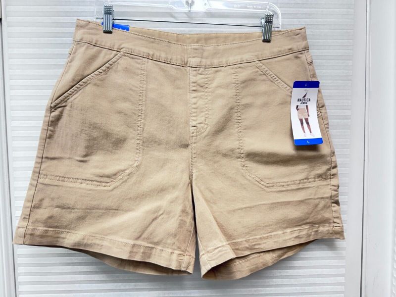 Nautica Jeans Ladies' L Pull-On Stretch Soft Chino Shorts High Rise