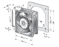 3212J/2NU-343 Ebm-Papst Tubeaxial Fan 92x92x38mm