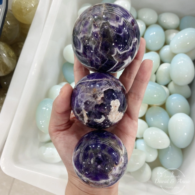 Chevron Amethyst Sphere