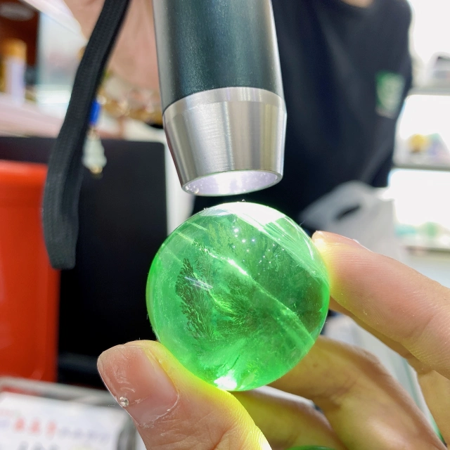 Higher quality green flourite sphere