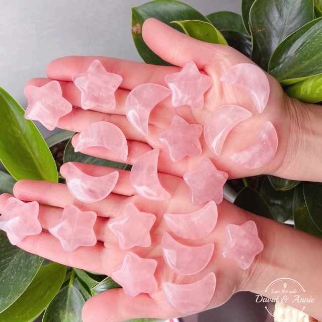 ROSE QUARTZ MOON & STAR