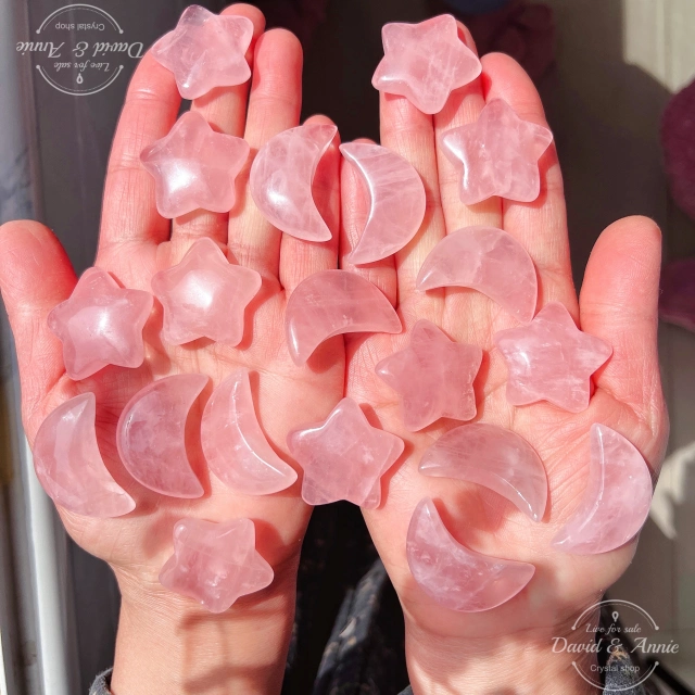 ROSE QUARTZ MOON & STAR