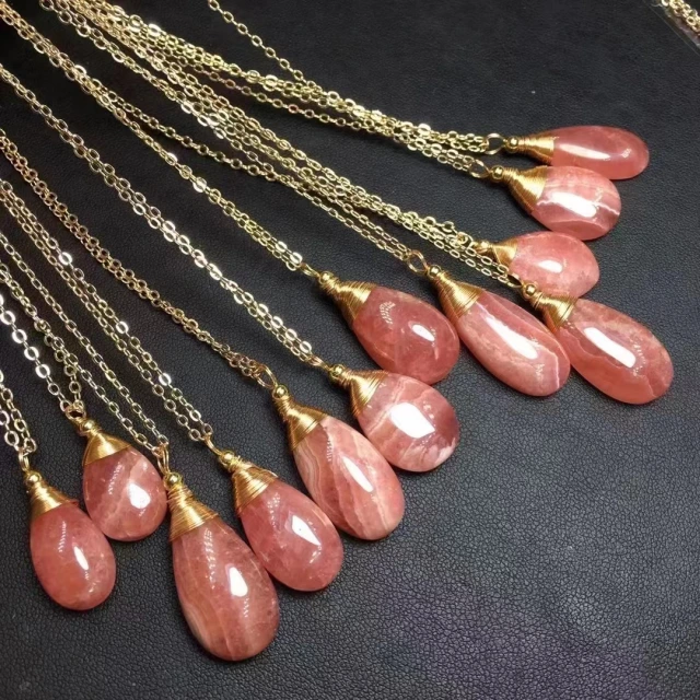 Natural blue moonstone/Rhodochrosite/aquamarine/blue kynite/amethyst/prehnite/blue jade pendant