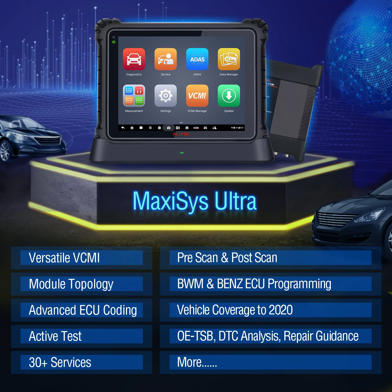 Autel USA MAXISYS Ultra Diagnostic Tablet/Scan Tool Kit with Advanced VCMI  + Free Tool