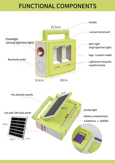 GINLITE Multi-functional Solar Emergency Lamp GL-MESL-100