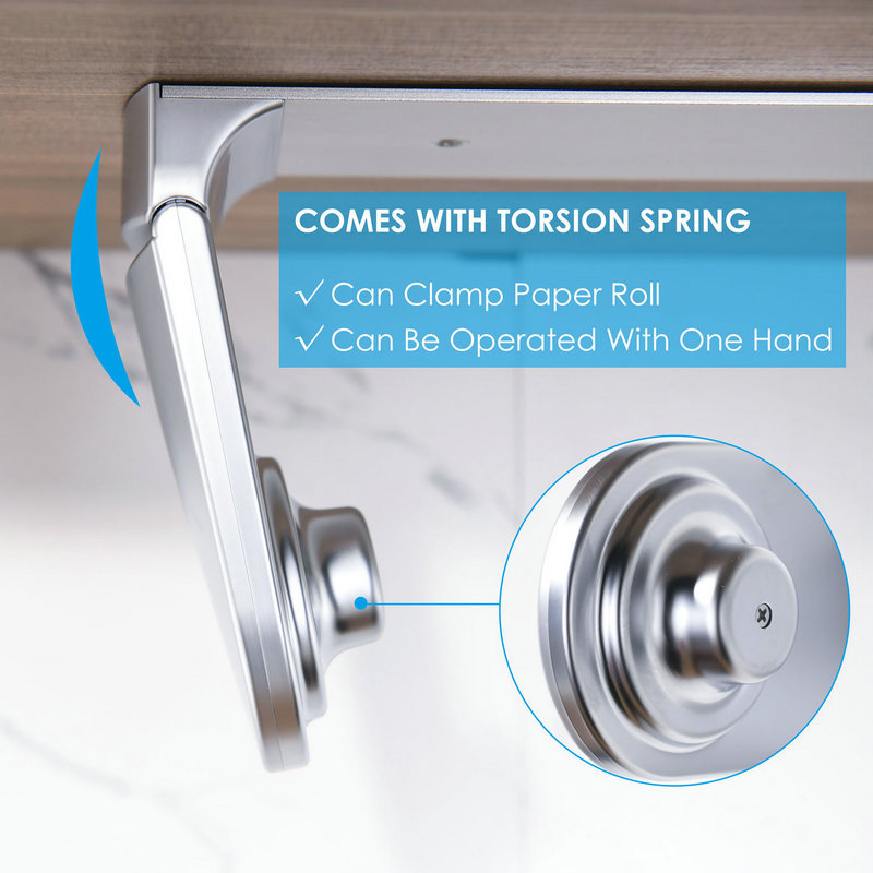 simpletome Adhesive Kitchen Paper Towels Holder Under Cabinet Brushed 2MM  SUS304 Stainless Steel