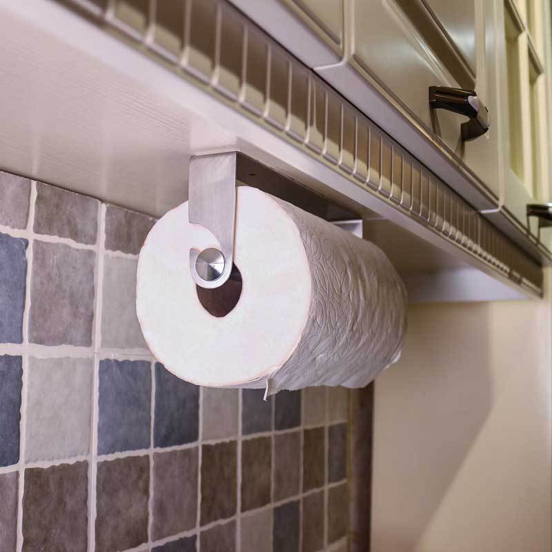 Adhesive Kitchen Paper Towels Holder Under Cabinet Brushed 2MM SUS304 Stainless Steel