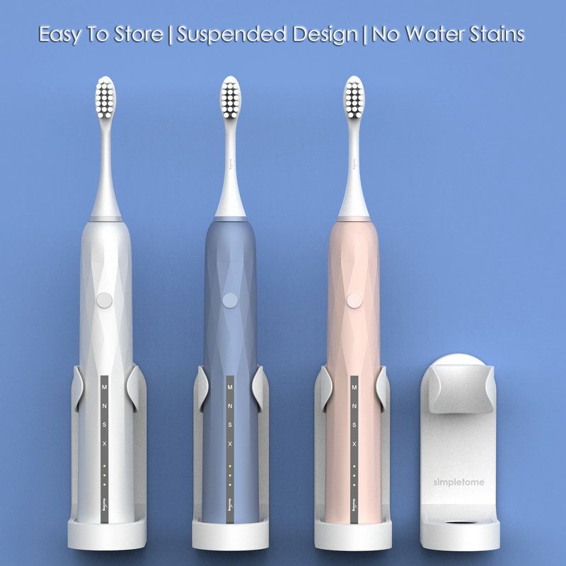 Adhesive Electric Toothbrush Holder Wall Mounted Tooth Brush Organizer 4 Pack