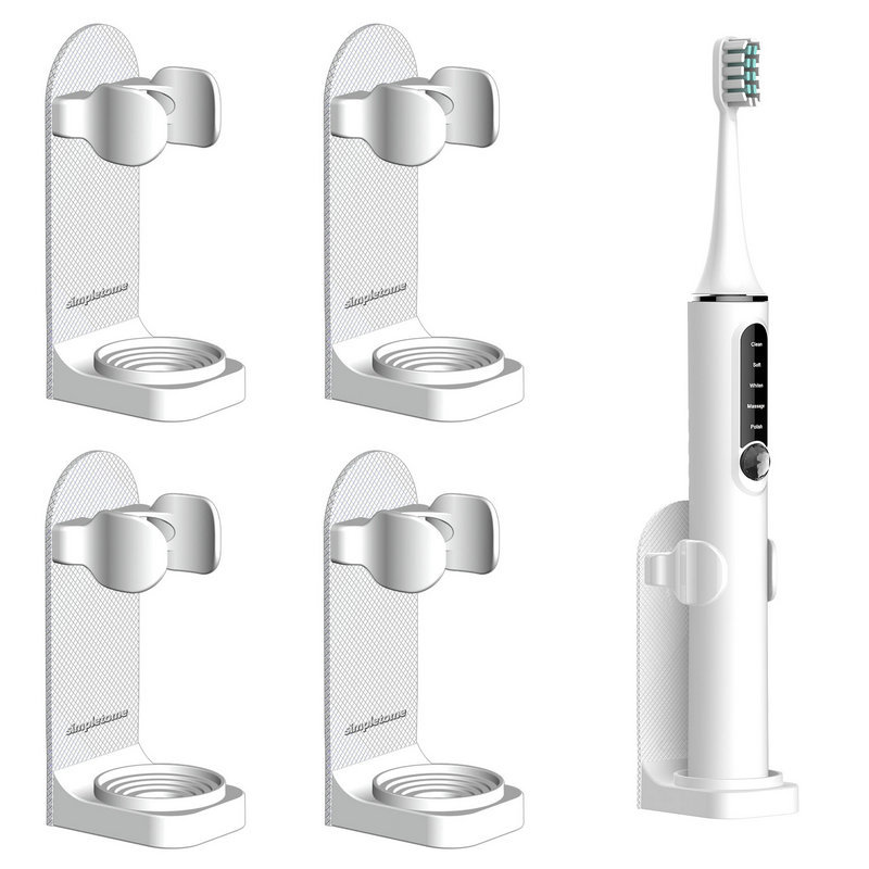 Upgraded Adjustable Wall Mounted Electric Toothbrush Holder Adjustable 4 Pack