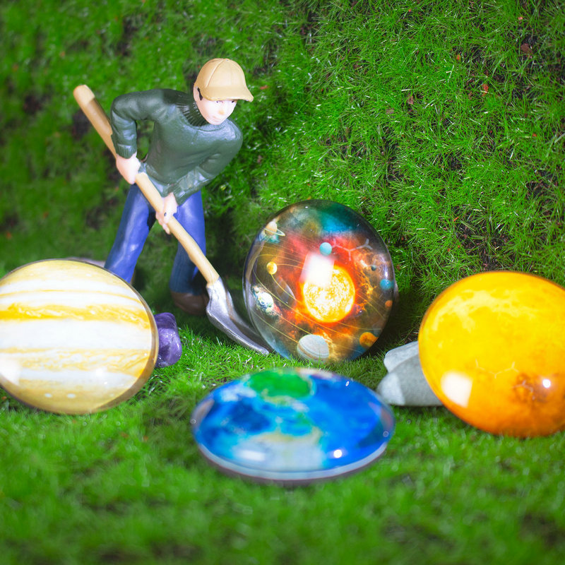 3D Glass Vivid HD Fridge Magnets Solar System Planets Series 12 Pack