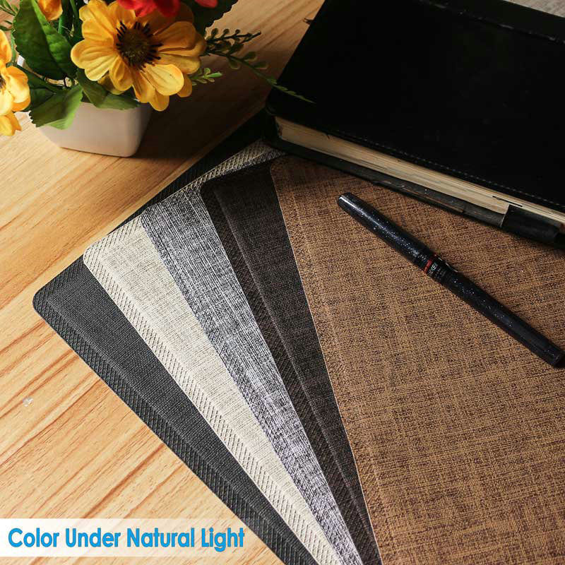 Anti-Slip Placemats Imitation Linen Leather Easy Wiping Cleaning Set of 4
