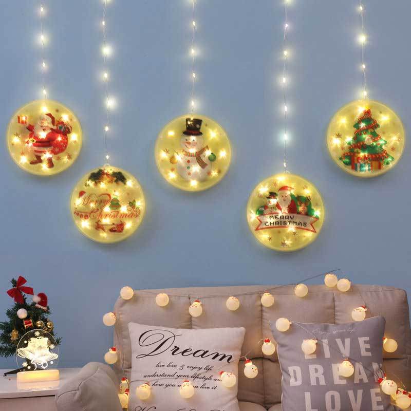 8 Twinkle Modes Christmas Tree Ornaments Window Hanging Xmas Decorations 1.5 x 0.65Meters