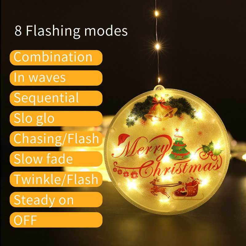 8 Twinkle Modes Christmas Tree Ornaments Window Hanging Xmas Decorations 1.5 x 0.65Meters