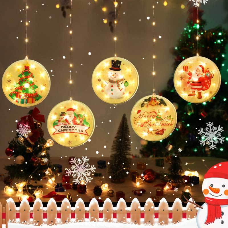 8 Twinkle Modes Christmas Tree Ornaments Window Hanging Xmas Decorations 1.5 x 0.65Meters